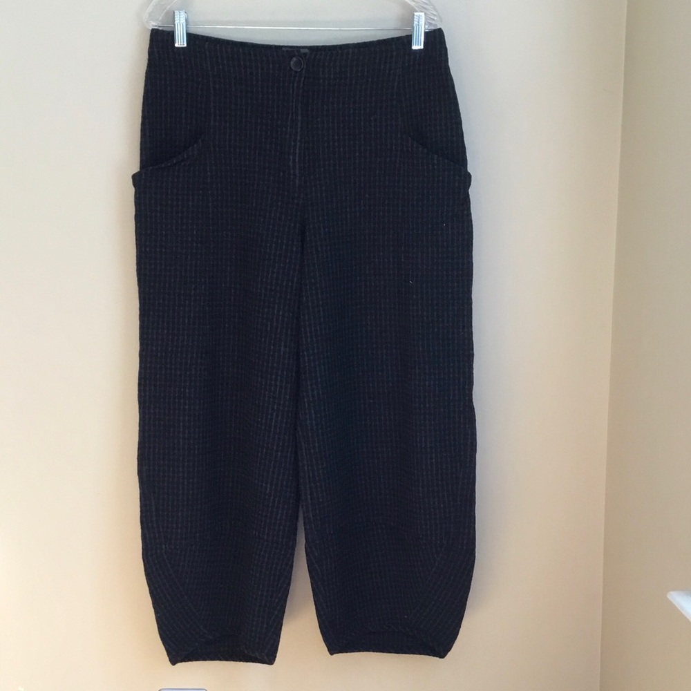 Oska Gingham Checkered Barrel Pants